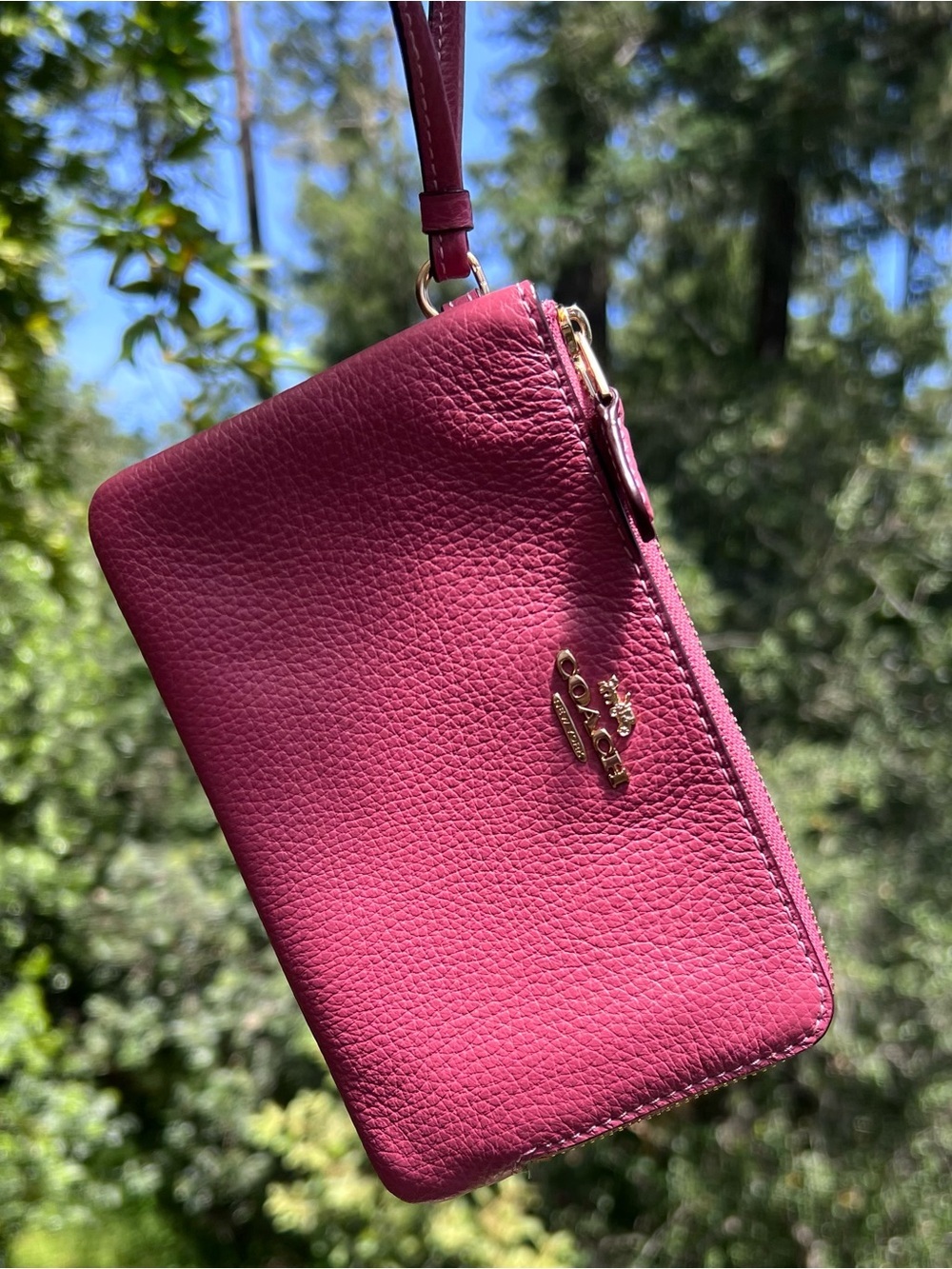 COACH Double Corner Zip Wristlet Wallet Pebbled Leather AUTHENTIC NWT - Picture 10 of 11
